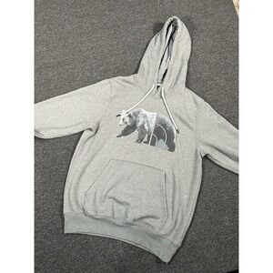 The North Face Bear On The Move Pullover Hoodie Gray Mens Small Drawstrings